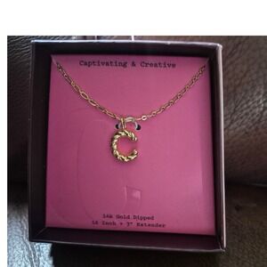 Captivating & Creative 14k Gold Dipped Initial C Necklace 16-19 Inch